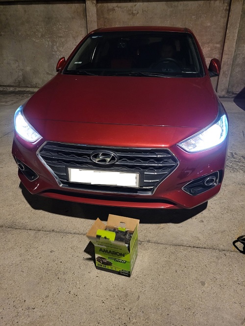 Ắc quy Amaron Din45 thay cho Hyundai Accent