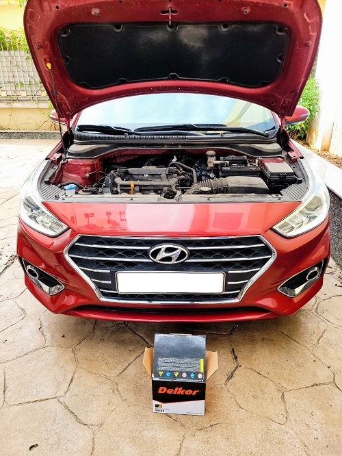 Ắc quy Delkor thay cho Hyundai Accent