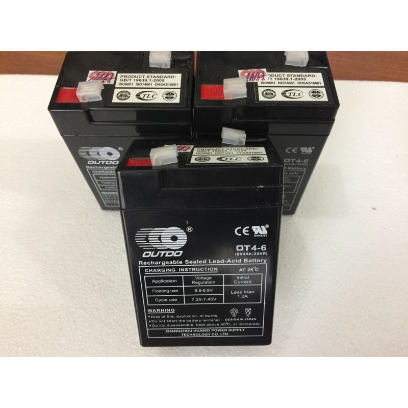 Ắc quy xe điện trẻ em Outdo 6V - 4Ah